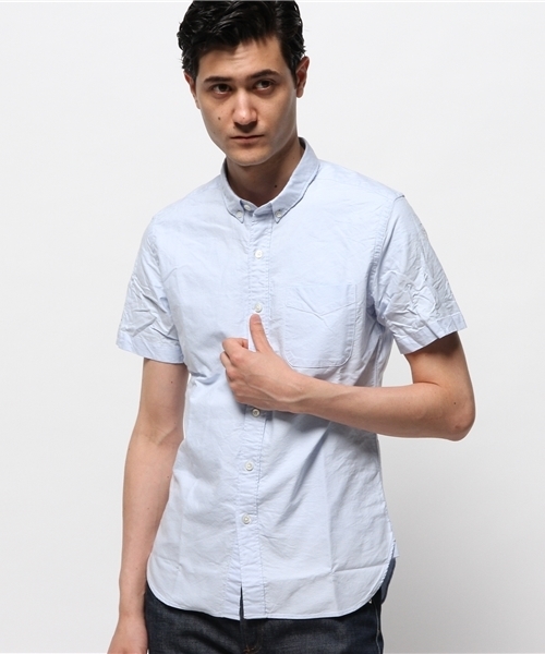 JOURNAL STANDARD(ジャーナルスタンダード)の「JPN MADE OX BDハンソデシャツ ##(シャツ/ブラウス・メンズ・ホワイト/サックスブルー・MEDIUM/LARGE)」の13枚目の写真
