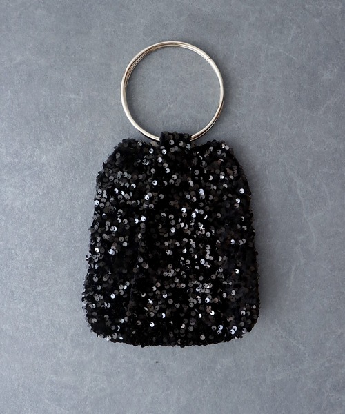 BLUEEAST(ブルーイースト)の「スパンコール / レース / ラメ2wayミニパーティーバッグ(ハンドバッグ・レディース・ベージュ/ブラック/ブラック系/ベージュ系/シルバー系/シルバー/ゴールド・FREE)」の3枚目の写真