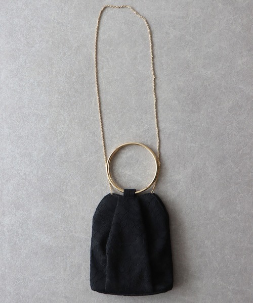 BLUEEAST(ブルーイースト)の「スパンコール / レース / ラメ2wayミニパーティーバッグ(ハンドバッグ・レディース・ベージュ/ブラック/ブラック系/ベージュ系/シルバー系/シルバー/ゴールド・FREE)」の9枚目の写真