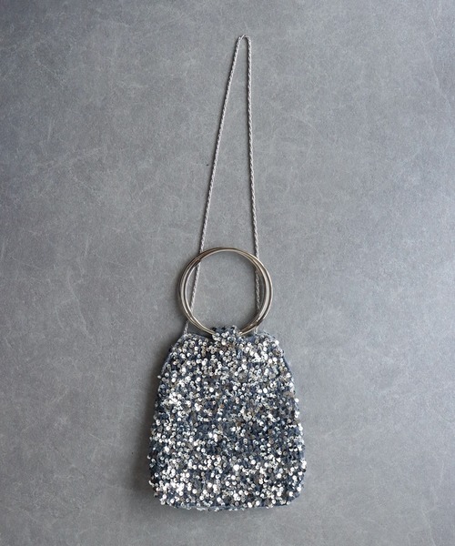 BLUEEAST(ブルーイースト)の「スパンコール / レース / ラメ2wayミニパーティーバッグ(ハンドバッグ・レディース・ベージュ/ブラック/ブラック系/ベージュ系/シルバー系/シルバー/ゴールド・FREE)」の17枚目の写真