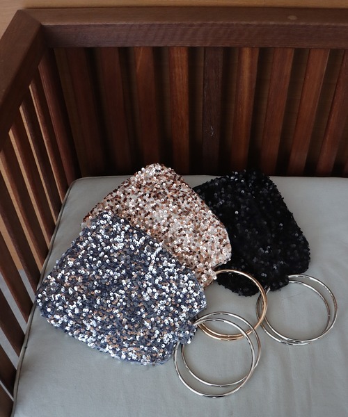 BLUEEAST(ブルーイースト)の「スパンコール / レース / ラメ2wayミニパーティーバッグ(ハンドバッグ・レディース・ベージュ/ブラック/ブラック系/ベージュ系/シルバー系/シルバー/ゴールド・FREE)」の13枚目の写真