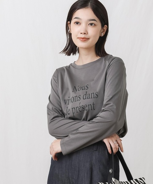 Gready Brilliant(グレディブリリアン)の「スムースNous長袖カットソー(Tシャツ/カットソー・レディース・チャコールグレー/オフホワイト・38)」の17枚目の写真