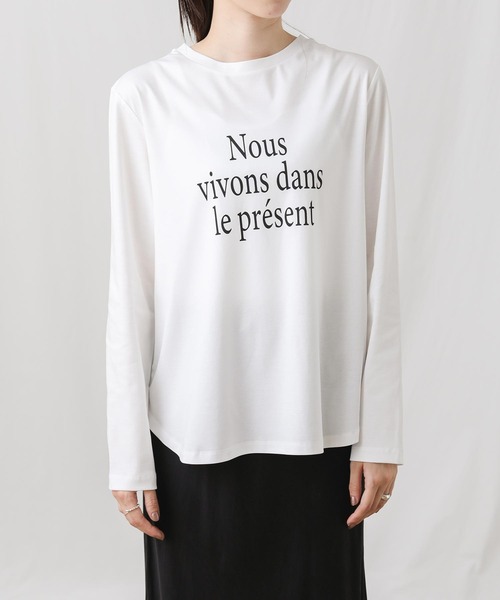 Gready Brilliant(グレディブリリアン)の「スムースNous長袖カットソー(Tシャツ/カットソー・レディース・チャコールグレー/オフホワイト・38)」の18枚目の写真
