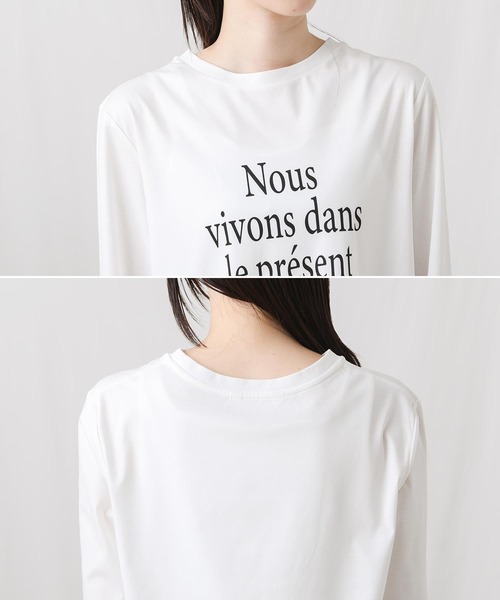 Gready Brilliant(グレディブリリアン)の「スムースNous長袖カットソー(Tシャツ/カットソー・レディース・チャコールグレー/オフホワイト・38)」の20枚目の写真