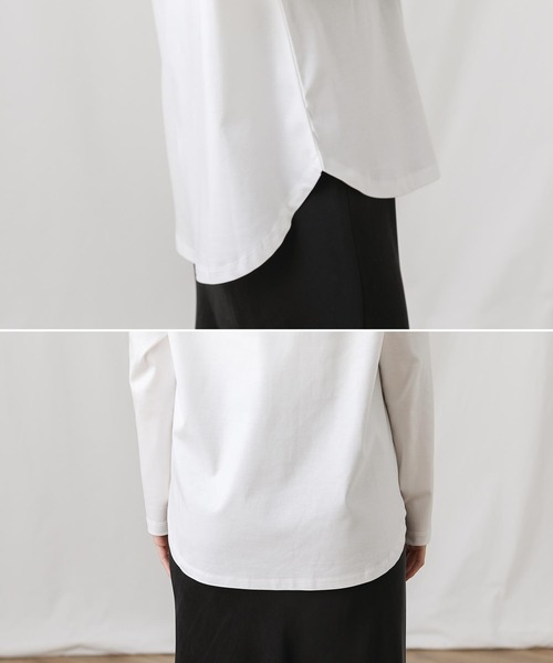 Gready Brilliant(グレディブリリアン)の「スムースNous長袖カットソー(Tシャツ/カットソー・レディース・チャコールグレー/オフホワイト・38)」の21枚目の写真