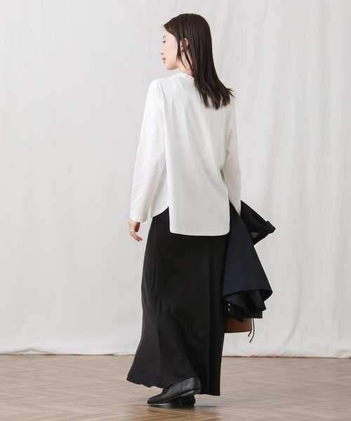 Gready Brilliant(グレディブリリアン)の「スムースNous長袖カットソー(Tシャツ/カットソー・レディース・チャコールグレー/オフホワイト・38)」の5枚目の写真