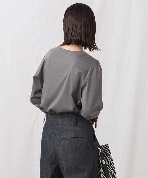 Gready Brilliant(グレディブリリアン)の「スムースNous長袖カットソー(Tシャツ/カットソー・レディース・チャコールグレー/オフホワイト・38)」の16枚目の写真