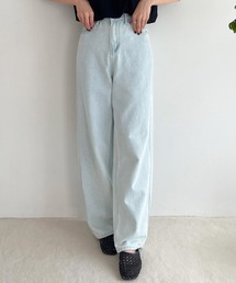 ストレートワイドデニムパンツ