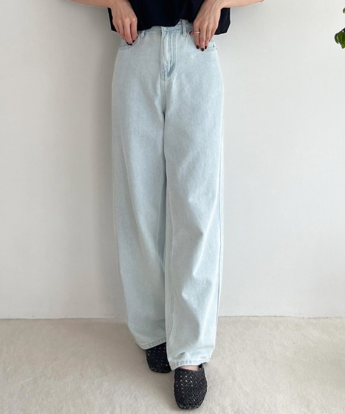 Olu.(オルドット)の「ストレートワイドデニムパンツ(デニムパンツ・レディース・ブルー・0/1)」の1枚目の写真