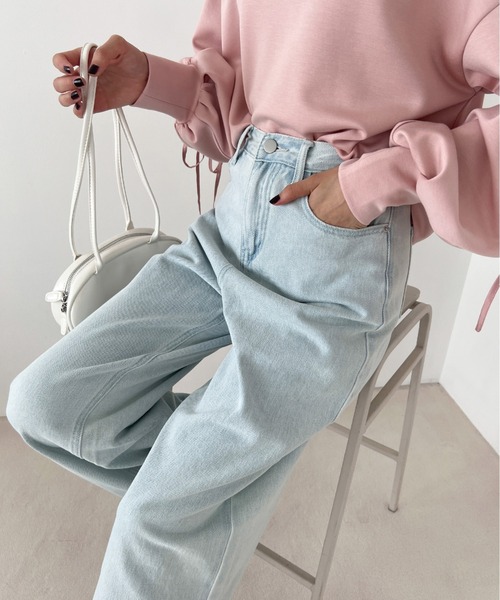 Olu.(オルドット)の「ストレートワイドデニムパンツ(デニムパンツ・レディース・ブルー・0/1)」の6枚目の写真