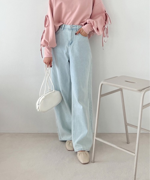 Olu.(オルドット)の「ストレートワイドデニムパンツ(デニムパンツ・レディース・ブルー・0/1)」の8枚目の写真
