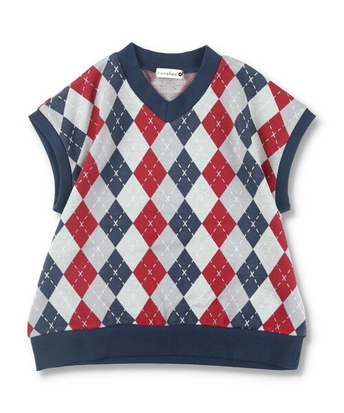 BRANSHES(ブランシェス)の「【おそろい】アーガイルジャガードベスト(ベスト・キッズ・ネイビー/ブラック・S/XL/L/M)」の3枚目の写真