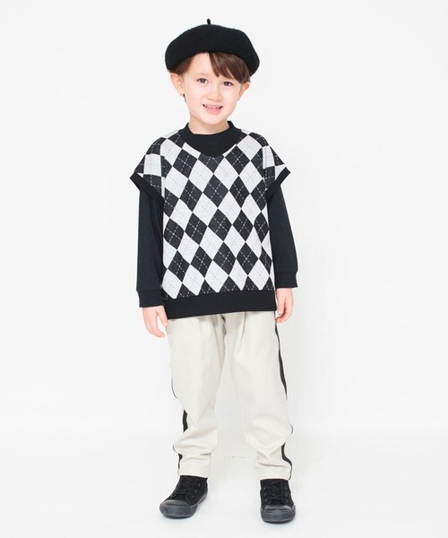 BRANSHES(ブランシェス)の「【おそろい】アーガイルジャガードベスト(ベスト・キッズ・ネイビー/ブラック・S/XL/L/M)」の14枚目の写真
