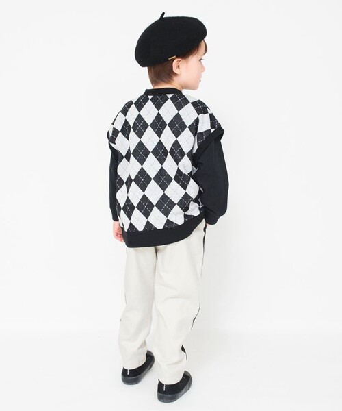 BRANSHES(ブランシェス)の「【おそろい】アーガイルジャガードベスト(ベスト・キッズ・ネイビー/ブラック・S/XL/L/M)」の15枚目の写真