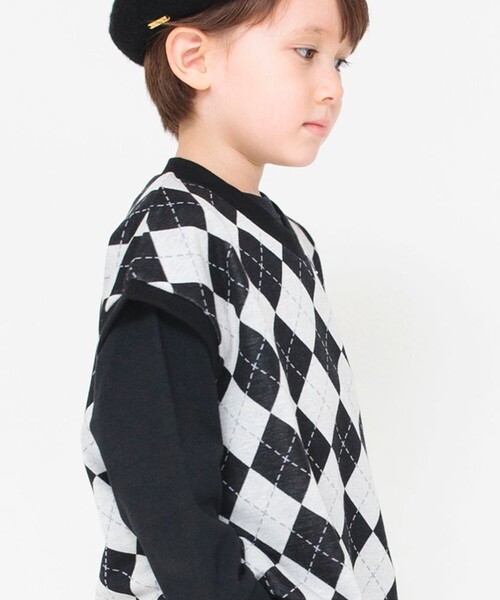 BRANSHES(ブランシェス)の「【おそろい】アーガイルジャガードベスト(ベスト・キッズ・ネイビー/ブラック・S/XL/L/M)」の19枚目の写真