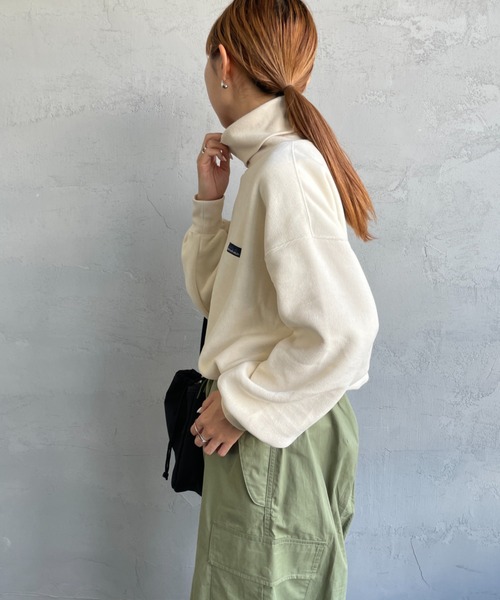 THOUSAND MILE（サウザンドマイル）の「[THOUSAND MILE/サウザンド マイル] ニットフリース タートルネックプルオーバー（ニット/セーター・レディース・ブラック/オフホワイト/ベージュ・F）」の8枚目の写真