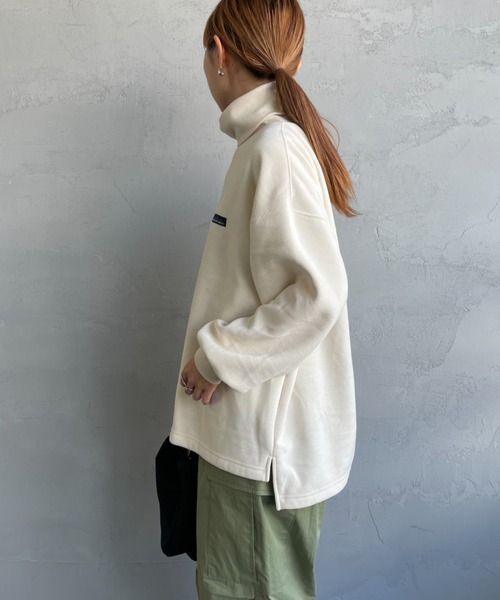 THOUSAND MILE（サウザンドマイル）の「[THOUSAND MILE/サウザンド マイル] ニットフリース タートルネックプルオーバー（ニット/セーター・レディース・ブラック/オフホワイト/ベージュ・F）」の14枚目の写真