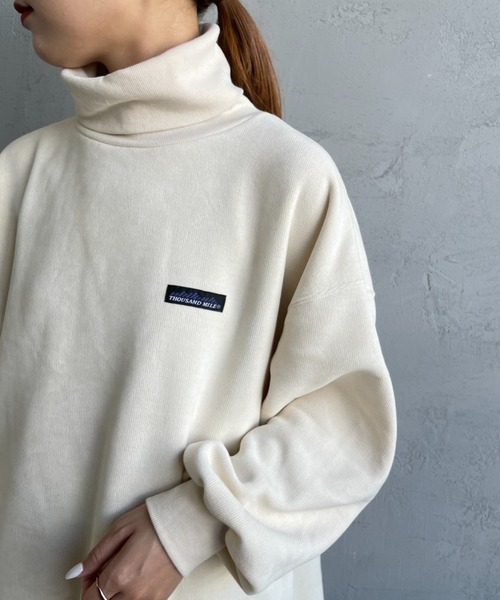 THOUSAND MILE（サウザンドマイル）の「[THOUSAND MILE/サウザンド マイル] ニットフリース タートルネックプルオーバー（ニット/セーター・レディース・ブラック/オフホワイト/ベージュ・F）」の16枚目の写真