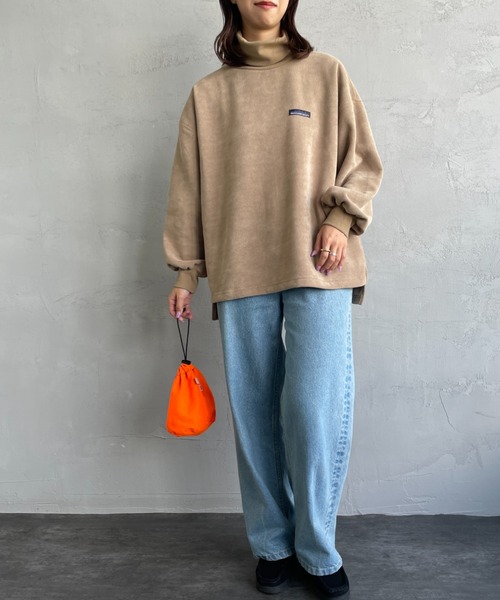 THOUSAND MILE（サウザンドマイル）の「[THOUSAND MILE/サウザンド マイル] ニットフリース タートルネックプルオーバー（ニット/セーター・レディース・ブラック/オフホワイト/ベージュ・F）」の6枚目の写真