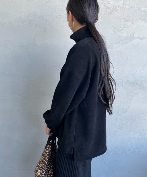 THOUSAND MILE（サウザンドマイル）の「[THOUSAND MILE/サウザンド マイル] ニットフリース タートルネックプルオーバー（ニット/セーター・レディース・ブラック/オフホワイト/ベージュ・F）」の20枚目の写真