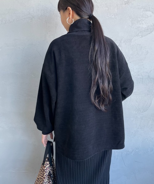 THOUSAND MILE（サウザンドマイル）の「[THOUSAND MILE/サウザンド マイル] ニットフリース タートルネックプルオーバー（ニット/セーター・レディース・ブラック/オフホワイト/ベージュ・F）」の21枚目の写真