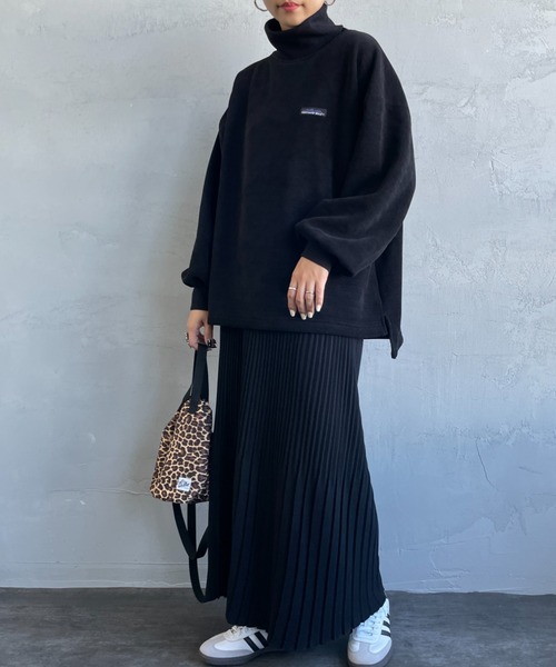 THOUSAND MILE（サウザンドマイル）の「[THOUSAND MILE/サウザンド マイル] ニットフリース タートルネックプルオーバー（ニット/セーター・レディース・ブラック/オフホワイト/ベージュ・F）」の22枚目の写真