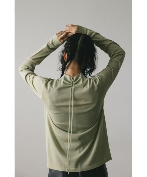 STYLEMIXER（スタイルミキサー）の「バックストリングニット（ニット/セーター・レディース・グリーン/ネイビー/アイボリー/ブラック・FREE）」の4枚目の写真