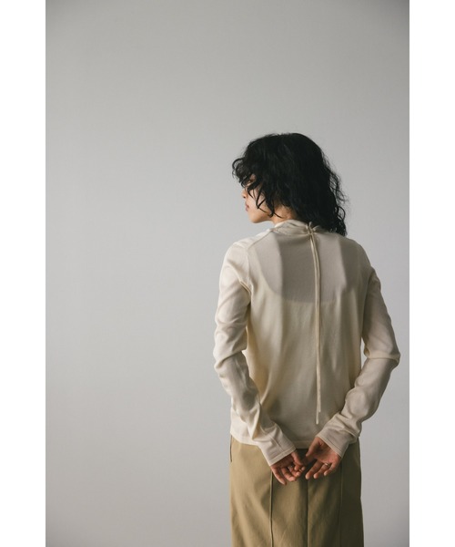 STYLEMIXER（スタイルミキサー）の「バックストリングニット（ニット/セーター・レディース・グリーン/ネイビー/アイボリー/ブラック・FREE）」の9枚目の写真