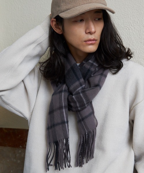 THE SHOP TK （ザ ショップ ティーケー ）の「◆カシミヤブレンドマフラー（マフラー・メンズ・ワイン系1/グレー系1/ブラック系1/ブルー系その他3/ダークグリーン系1・00）」の2枚目の写真