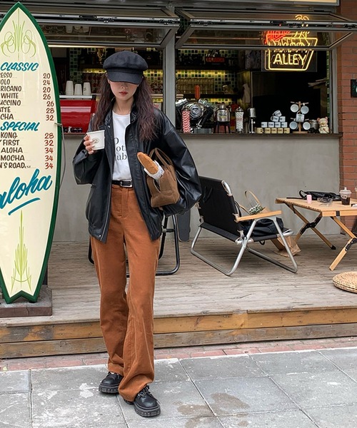 Bifrost（ビフレスト）の「ヴィンテージライク合成皮革ジャケット（ライダースジャケット・レディース・ブラウン/ブラック・L/M）」の11枚目の写真