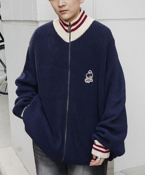 セール】【RED CAP GIRL】23AW リブ編み ワンポイント胸ワッペン刺繍