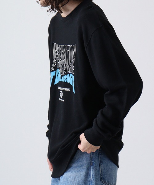 MODISH GAZE(モディシュガゼ)の「MODISH GAZE ストリートロゴプリント裏毛スウェット(スウェット・メンズ・ブラック/杢グレー・L/M)」の3枚目の写真