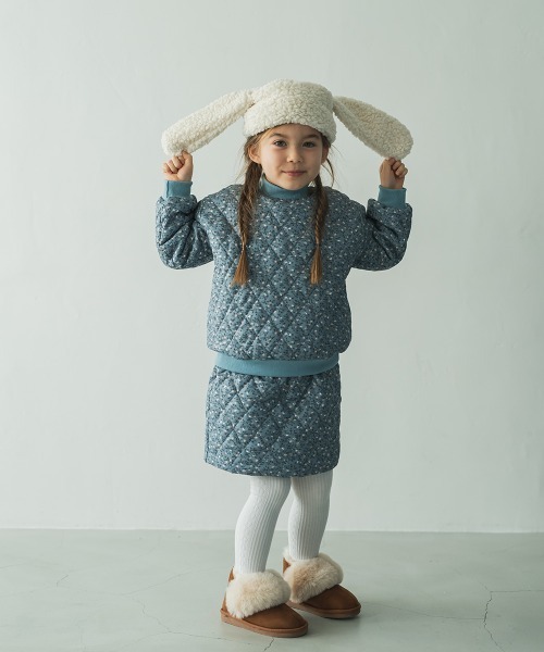 riziere（リジェール）の「うさ耳のもこもこ帽子（ニットキャップ/ビーニー・キッズ・オフホワイト・FREE）」の9枚目の写真