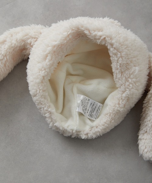 riziere（リジェール）の「うさ耳のもこもこ帽子（ニットキャップ/ビーニー・キッズ・オフホワイト・FREE）」の11枚目の写真