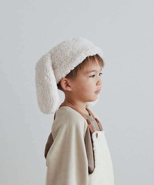 riziere（リジェール）の「うさ耳のもこもこ帽子（ニットキャップ/ビーニー・キッズ・オフホワイト・FREE）」の16枚目の写真