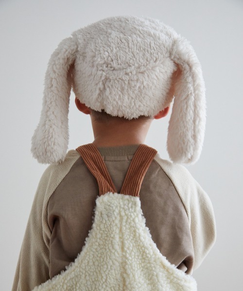 riziere（リジェール）の「うさ耳のもこもこ帽子（ニットキャップ/ビーニー・キッズ・オフホワイト・FREE）」の15枚目の写真