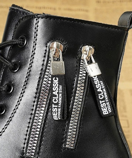 Miniministore(ミニミニストア)の「トラックソールブーツ 厚底ショートブーツ(ブーツ・レディース・オフホワイト/ブラック・22.5cm/24.0cm/24.5cm/23.0cm/23.5cm)」の18枚目の写真