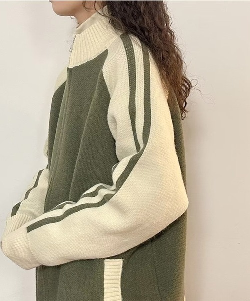 セール】トラックニットオーバーサイズブルゾン（ブルゾン