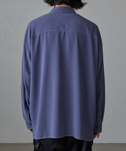 Lui's（ルイス）の「オーガンジー配色ステッチシャツ（シャツ/ブラウス・メンズ・グレー/ブラック・FREE）」の15枚目の写真