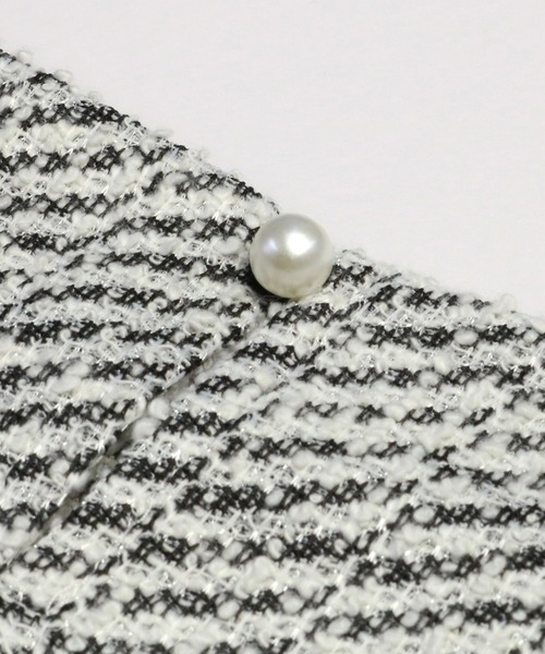 TOKYO SHIRTS（トウキョウシャツ）の「ペプラムツイードプルオーバー（シャツ/ブラウス・レディース・ブラック/オフホワイト・M/L/LL）」の4枚目の写真
