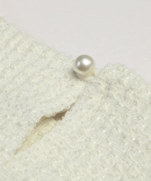 TOKYO SHIRTS（トウキョウシャツ）の「ペプラムツイードプルオーバー（シャツ/ブラウス・レディース・ブラック/オフホワイト・M/L/LL）」の3枚目の写真