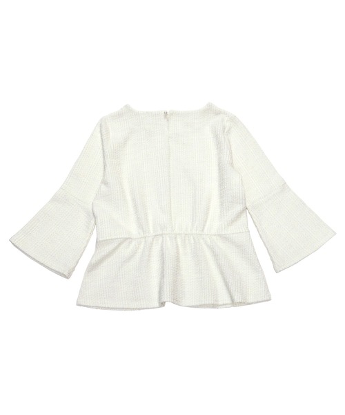 TOKYO SHIRTS（トウキョウシャツ）の「ペプラムツイードプルオーバー（シャツ/ブラウス・レディース・ブラック/オフホワイト・M/L/LL）」の5枚目の写真