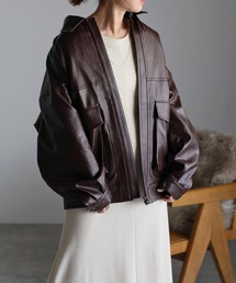 Bonjour Sagan | 取り外しライナー付き2WAYカラーフェイクレザーブルゾン(ブルゾン)