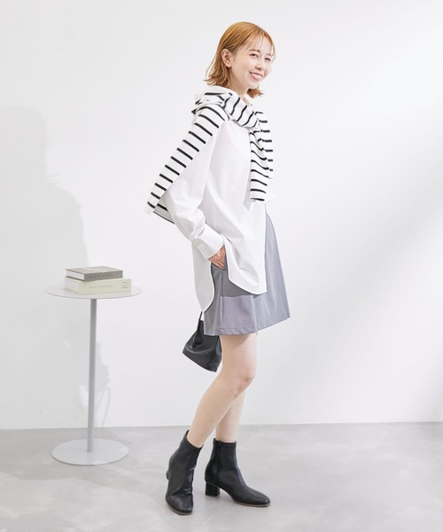 ROPE' PICNIC(ロペピクニック)の「着丈が選べる無地・ストライプシャツ/UVカット(シャツ/ブラウス・レディース・オフホワイト/ネイビー/ブルー系その他6/サックスブルー・38)」の6枚目の写真