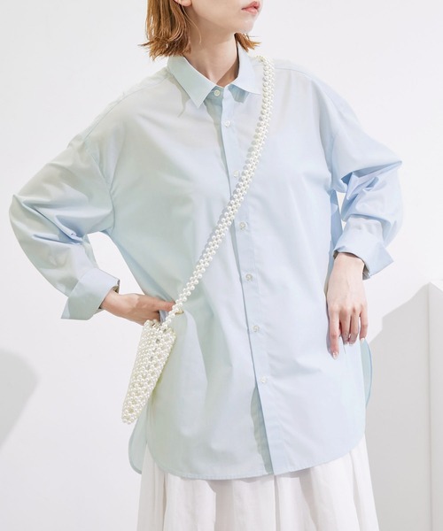 ROPE' PICNIC(ロペピクニック)の「着丈が選べる無地・ストライプシャツ/UVカット(シャツ/ブラウス・レディース・オフホワイト/ネイビー/ブルー系その他6/サックスブルー・38)」の17枚目の写真