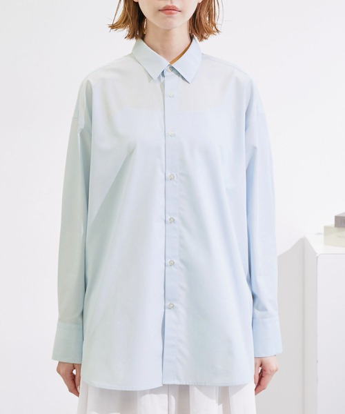 ROPE' PICNIC(ロペピクニック)の「着丈が選べる無地・ストライプシャツ/UVカット(シャツ/ブラウス・レディース・オフホワイト/ネイビー/ブルー系その他6/サックスブルー・38)」の19枚目の写真