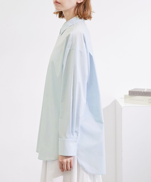 ROPE' PICNIC(ロペピクニック)の「着丈が選べる無地・ストライプシャツ/UVカット(シャツ/ブラウス・レディース・オフホワイト/ネイビー/ブルー系その他6/サックスブルー・38)」の20枚目の写真