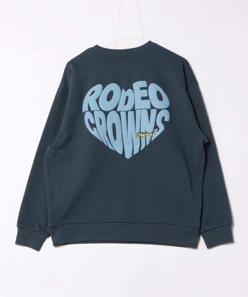 RODEO CROWNS WIDE BOWL（ロデオクラウンズワイドボウル）の「Heart logoスウェットトップス（スウェット・レディース・ネイビー/ダークグリーン/オフホワイト/チャコールグレー・FREE）」の15枚目の写真