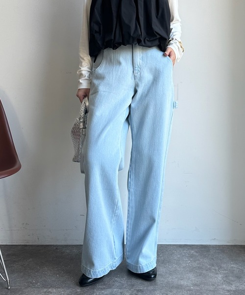 DouDou(ドゥドゥ)の「ペインターデニム(デニムパンツ・レディース・オフホワイト/ブルー・38/36)」の17枚目の写真