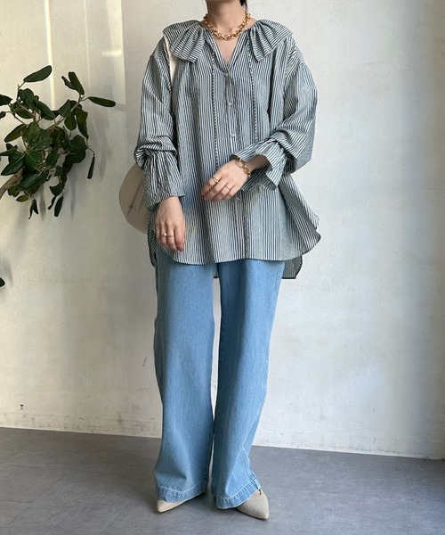 DouDou(ドゥドゥ)の「ペインターデニム(デニムパンツ・レディース・オフホワイト/ブルー・38/36)」の19枚目の写真